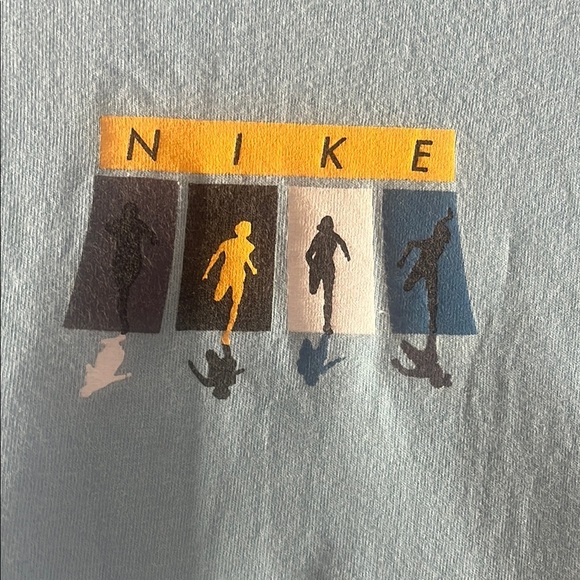 Y2K Nike Blue Short Sleeve Tee Casual Crew Neck - Picture 2 of 4